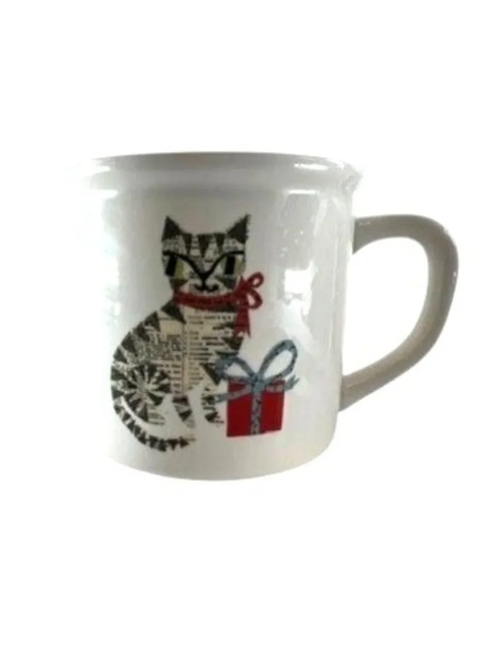 3 POTTERY BARN DENISE FIEDLER WHIMSICAL CAT,FOX & OWL MUGS -A FUN TASTE OF NATUR
